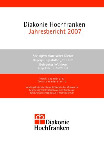 Sozialpsychiatrischer Dienst 2007 - Diakonie Hochfranken