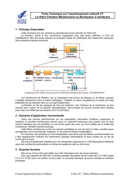 filtration membranaire - Site de l'eau en Seine-et-Marne
