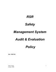 RSR Safety Management System Audit & Evaluation Policy