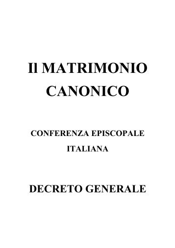 Il Matrimonio Canonico - Decreto Generale della ... - Diocesi di Roma