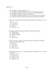 Chapter 7 Tro 1. The wavelength of an electromagnetic wave is A ...
