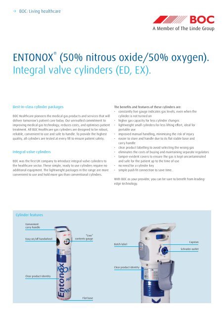 Download ENTONOX integral valve cylinder - BOC Healthcare
