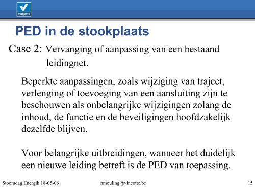 Presentatie van de PED - ENERGIK