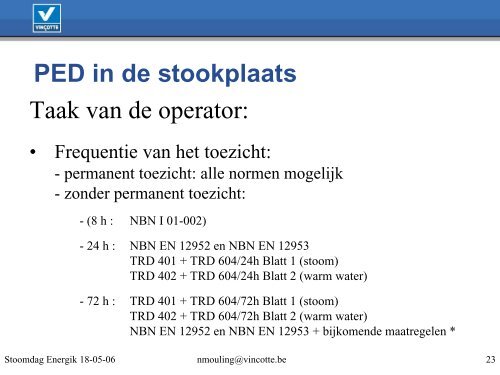 Presentatie van de PED - ENERGIK