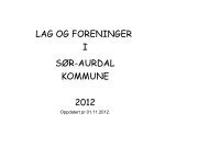 LAG OG FORENINGER I SÃR-AURDAL KOMMUNE 2012 - Reinli.no