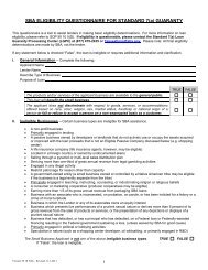 SBA Eligibility Questionnaire for Standard 7(A) Guaranty - SEED Corp