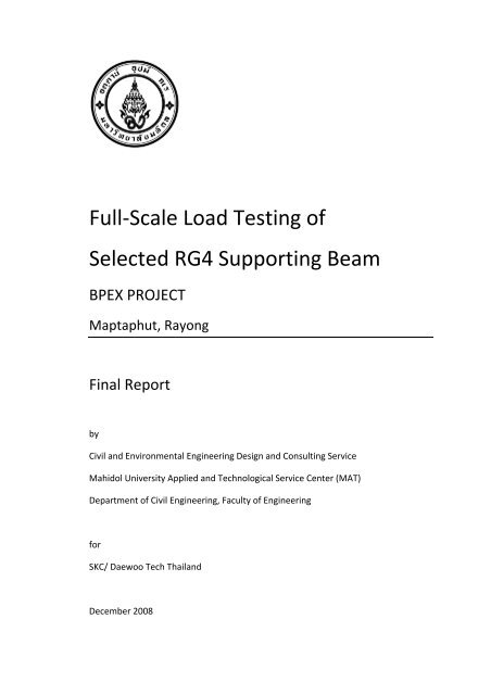 Full Scale Load Testing BPEX Project, Maptaphut Rayong