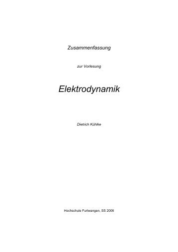 Grundgleichungen der Elektrodynamik - Hochschule Furtwangen