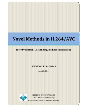 Novel Methods in H.264/AVC - Library of Ph.D. Theses | EURASIP