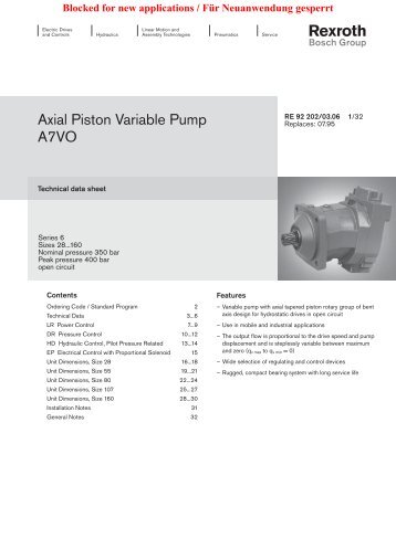 Axial Piston Variable Pump A7VO - Group VH A/S