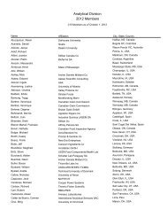 Analytical Division 2012 Members