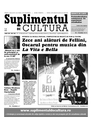 La Vita e Bella - Suplimentul de Cultura