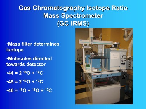 Gas Chromatography Isotope Ratio Mass Spectrometer (GC IRMS)