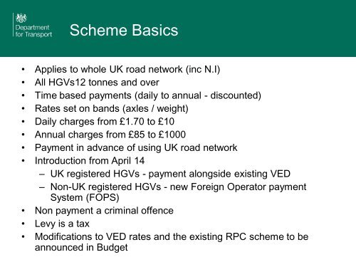 HGV Levy and Charging - untrr