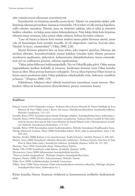 Tutkiva sosiaalityo 2001.pdf - Sosiaalityön tutkimuksen seura