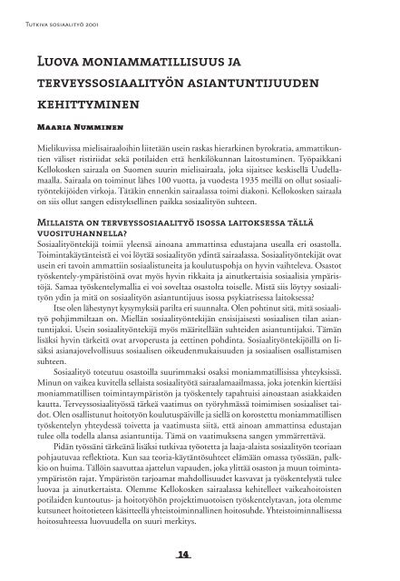 Tutkiva sosiaalityo 2001.pdf - Sosiaalityön tutkimuksen seura