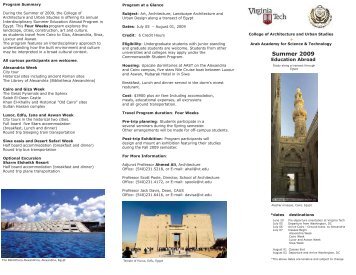 Study Abroad Brochure (PDF) - School of Architecture + Design