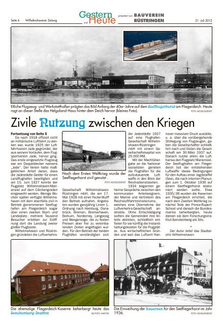 Wilhelmshaven in alten und neuen Bildern - Wilhelmshavener Zeitung