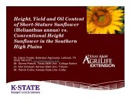 Height, Yield and Oil Content of Short-Stature Sunflower (Helianthus ...