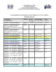 Cronograma de actividades teÃ³ricas y evaluaciones - Medic.ula.ve