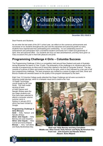 Issue 6 - December 2011 (pdf 1 MB) - Columba College