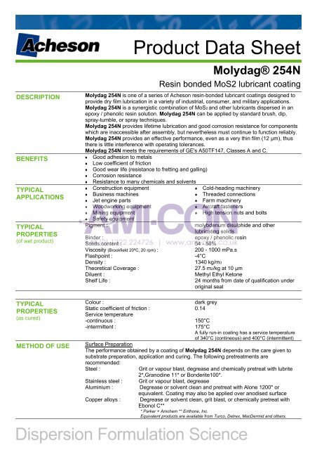 MolydagÂ® 254N - AMI-CON