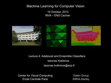 Machine Learning for Computer Vision - Ecole Centrale Paris