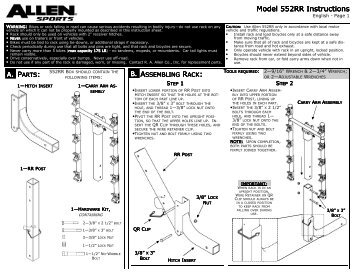 552RR Instructions - Allen Sports USA