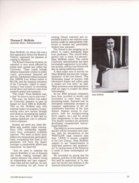 Fall 1983 – Issue 30 - Stanford Lawyer - Stanford University