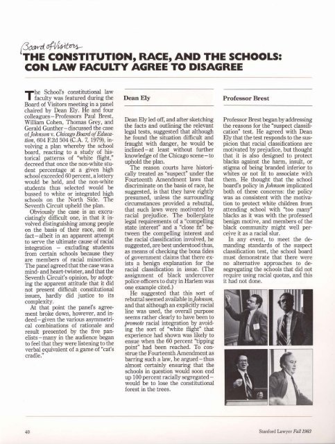 Fall 1983 – Issue 30 - Stanford Lawyer - Stanford University