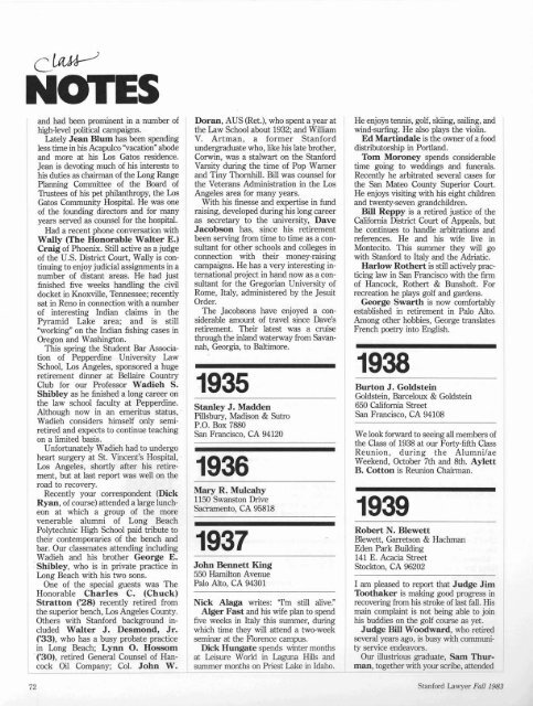 Fall 1983 – Issue 30 - Stanford Lawyer - Stanford University