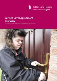 Service Level Agreement overview example - Golden Lane Housing