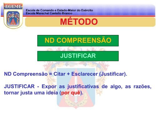 Justificar - Escola de Comando e Estado-Maior do ExÃ©rcito