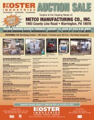 METCO MANUFACTURING CO., INC. - Koster Industries, Inc.