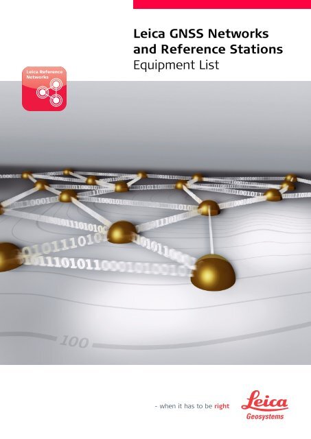 Leica GNSS Networks and Reference Stations Equipment List - allsat