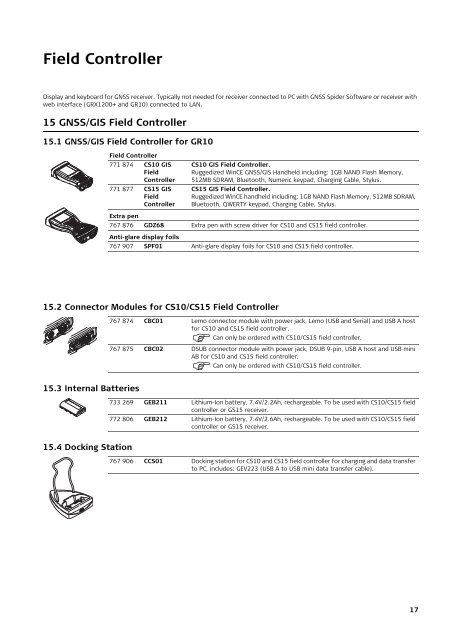 Leica GNSS Networks and Reference Stations Equipment List - allsat