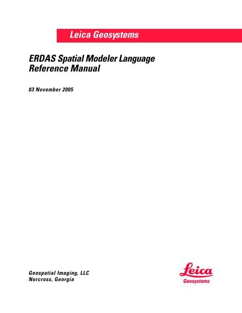 Erdas Spatial Modeler Language Reference Manual Pdf