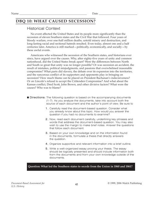 Secession is it the answer essay secession civil war