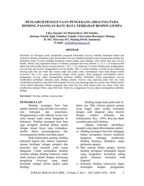 jurnal rekayasa sipil - zona rekayasa struktur - Universitas Brawijaya