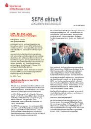 SEPA aktuell Ausgabe Nr. 6 - Mai 2013 350 KB - Sparkasse ...