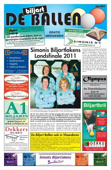 Simonis Biljartlakens Landsfinale 2011 - De Biljart Ballen