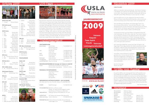 Jahresbericht 2009 - Union Salzburg Leichtathletik