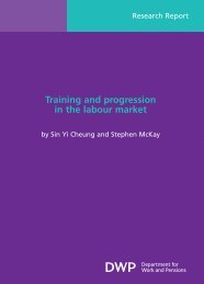 Training and progression in the labour market (RR680) - Gov.uk