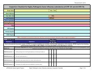 HPAI virus Checklist - Select Agent Program