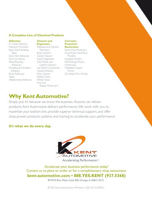 CHEMICALS - Kent-Automotive.com