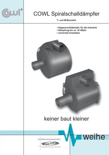 COWL Spiralschalldämpfer keiner baut kleiner - Weihe GmbH