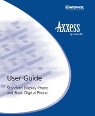 US Axxess Standard Display and Basic Digital ... - Rel Comm Inc