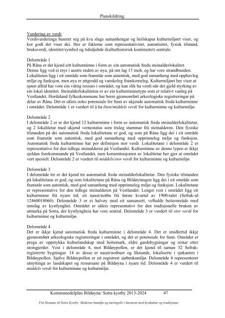 Planskildring kommunedelplan BildÃƒÂ¸yna - Fjell kommune