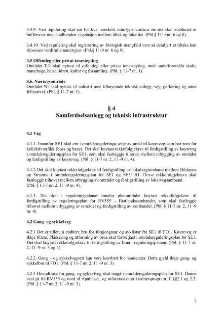 Planskildring kommunedelplan BildÃƒÂ¸yna - Fjell kommune