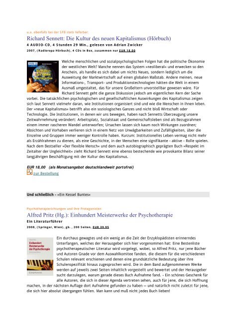 SFB-Newsletter 02/2008 - Sigmund-Freud-Buchhandlung